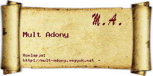 Mult Adony névjegykártya
